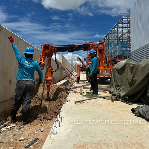 งานปักเสาพาดสายระบบไฟฟ้า 22 KV พร้อมติดตั้งหม้อแปลงขนาด 100 kVA