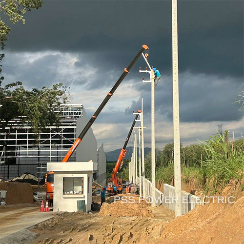 งานปักเสาพาดสายระบบไฟฟ้า 22 KV พร้อมติดตั้งหม้อแปลงขนาด 100 kVA
