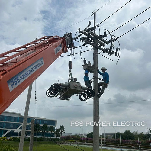 งานติดตั้ง Load Break Switch Sf6  อุปกรณ์ปลด-สับ ระบบไฟฟ้า 22 kV